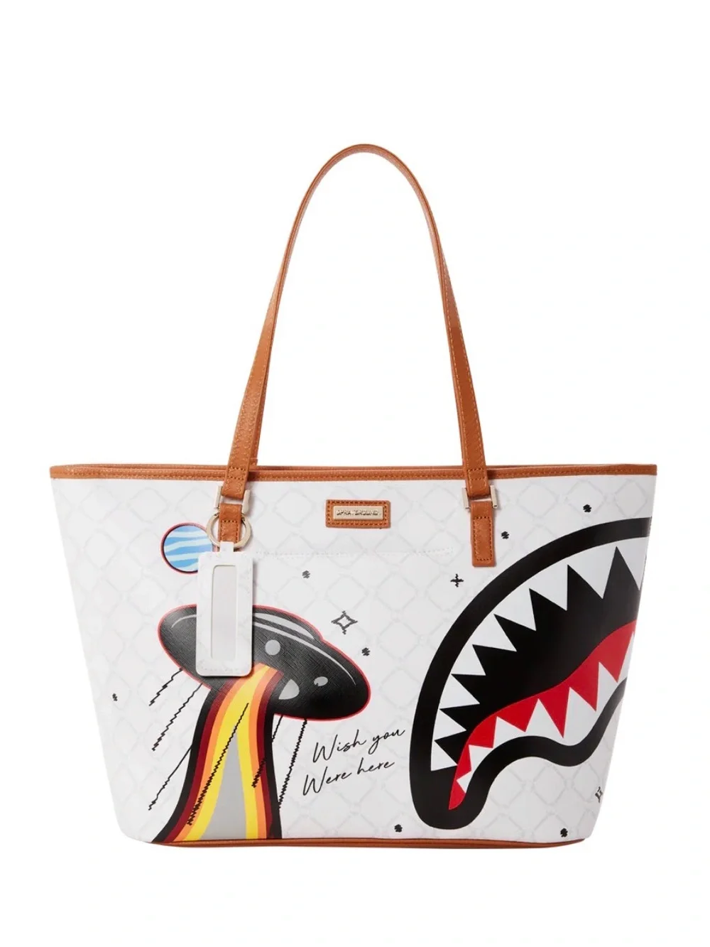 Sprayground White Tote UFO FLYING COLORS TOTE